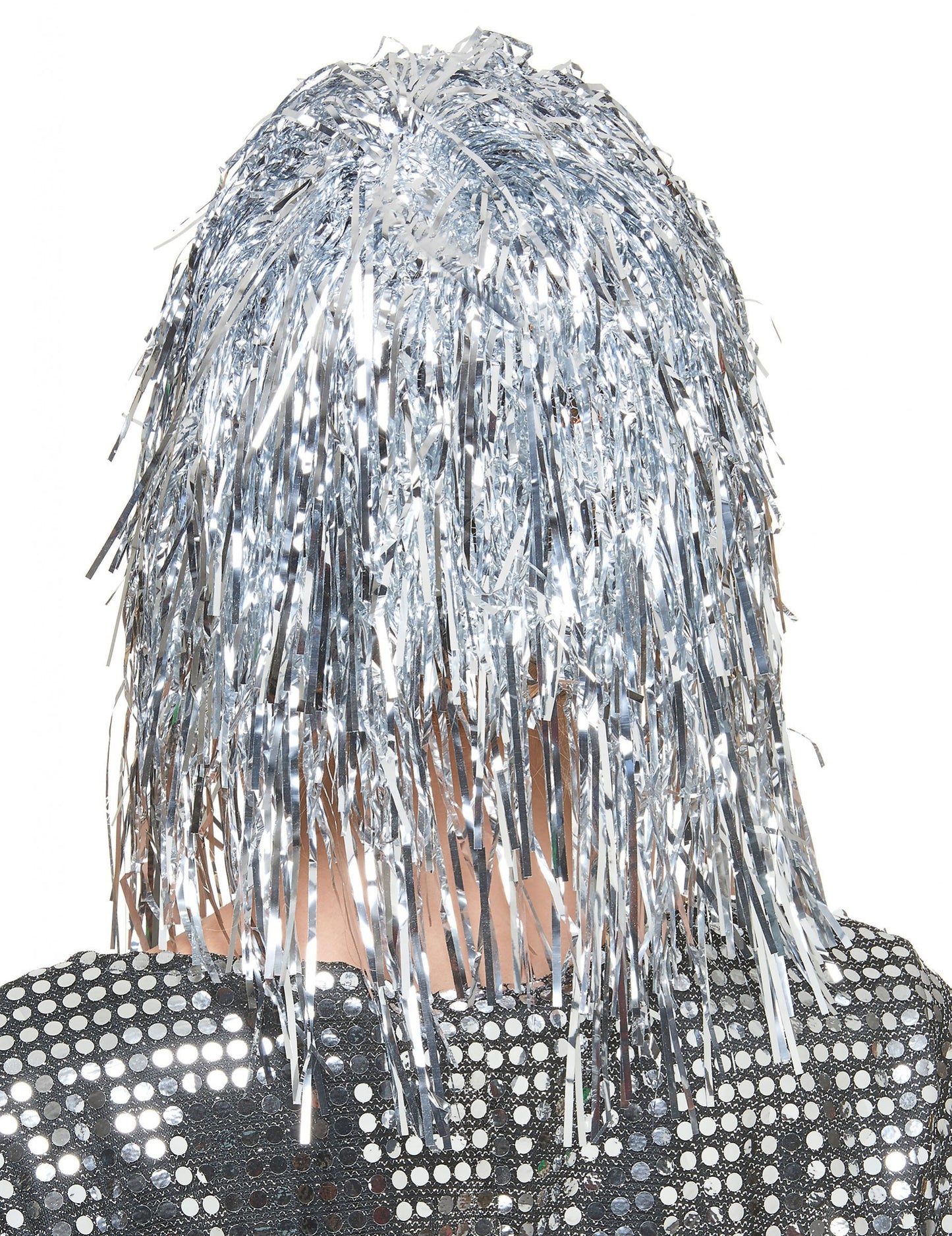 Ezüst fém paróka felnőtt frufruval