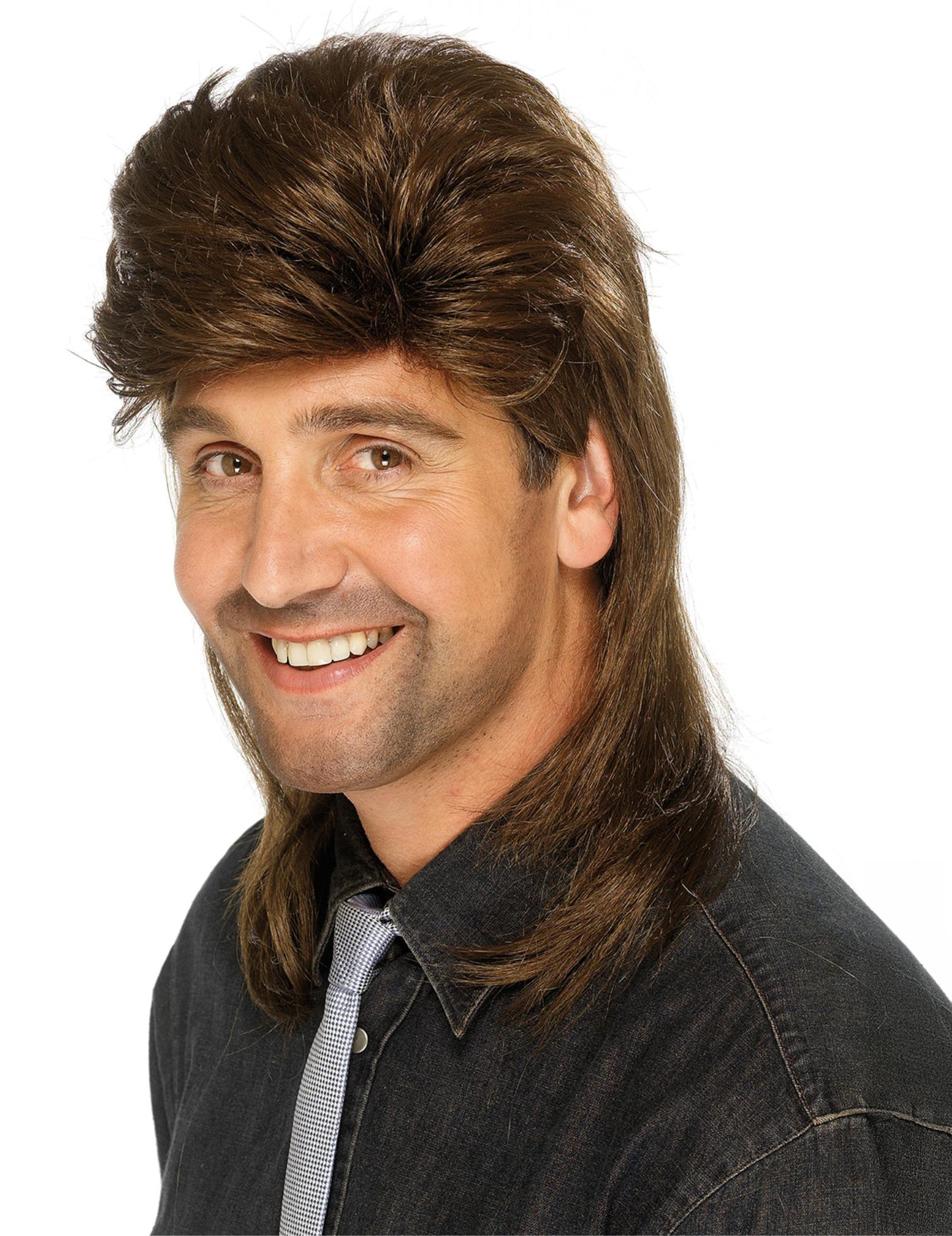 Férfi barna öszvér paróka