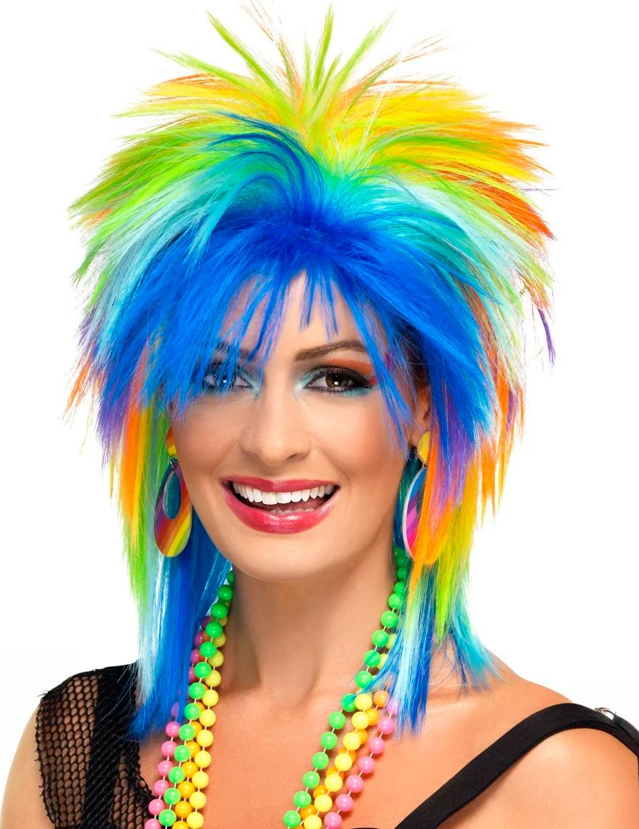 Többszínű 80 -as évek női paróka