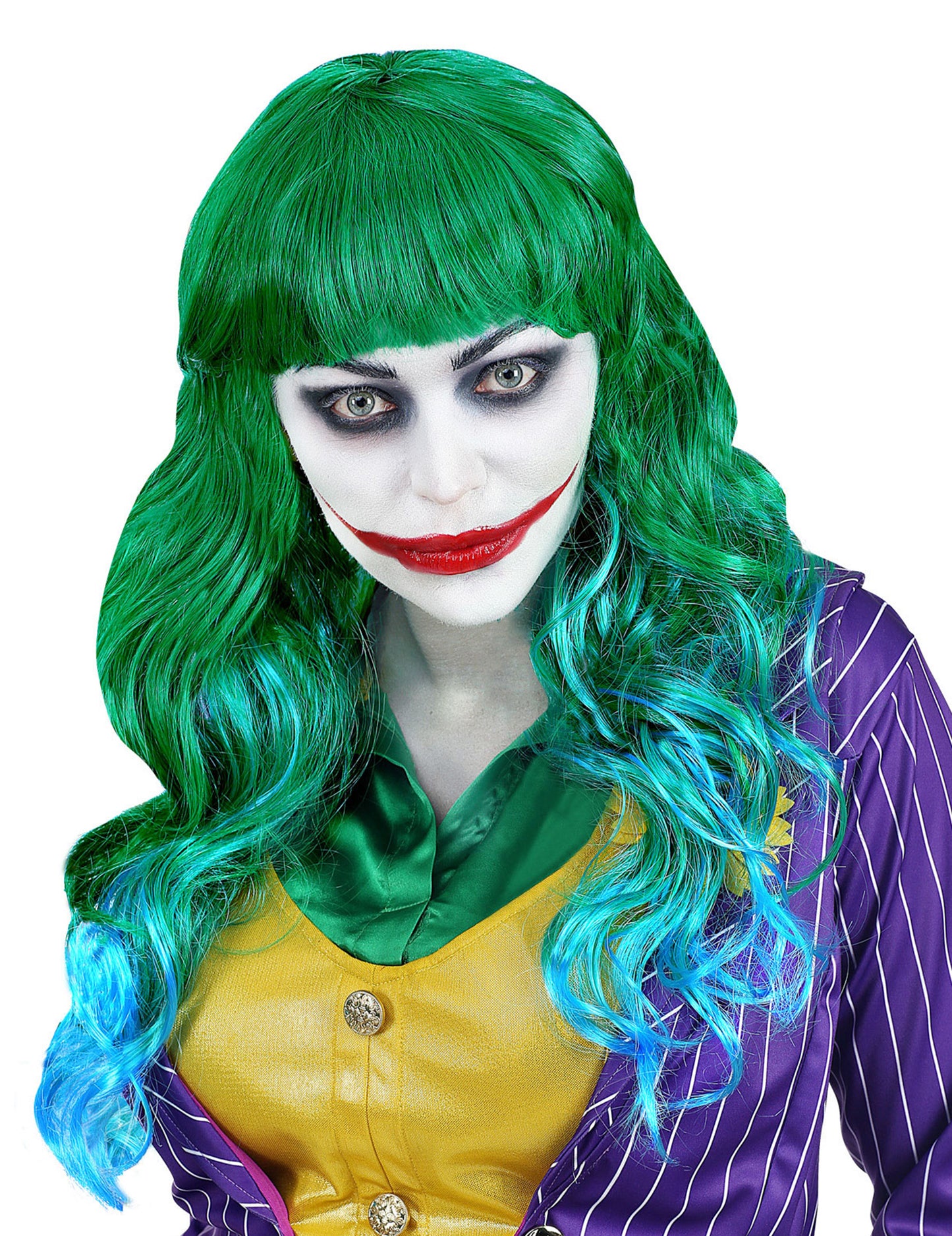 Női zöld és kék pszichopat paróka