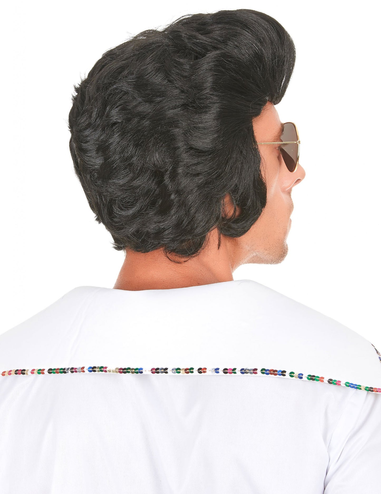 A férfi rockcsillag paróka hátulról