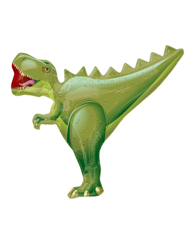 alumínium T-rex születésnap zöld lufi