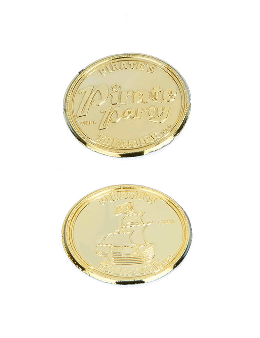 Détail des pièces d'or de la bourse de pirate
