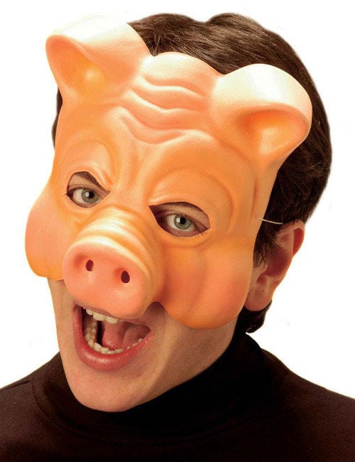 Demi-masque cochon pour adulte rose