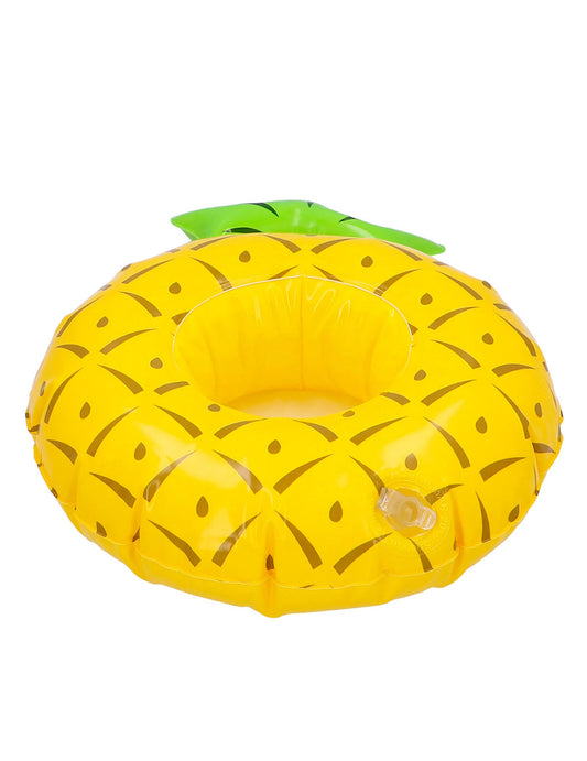 Vue de trois-quart du porte-gobelet gonflable ananas