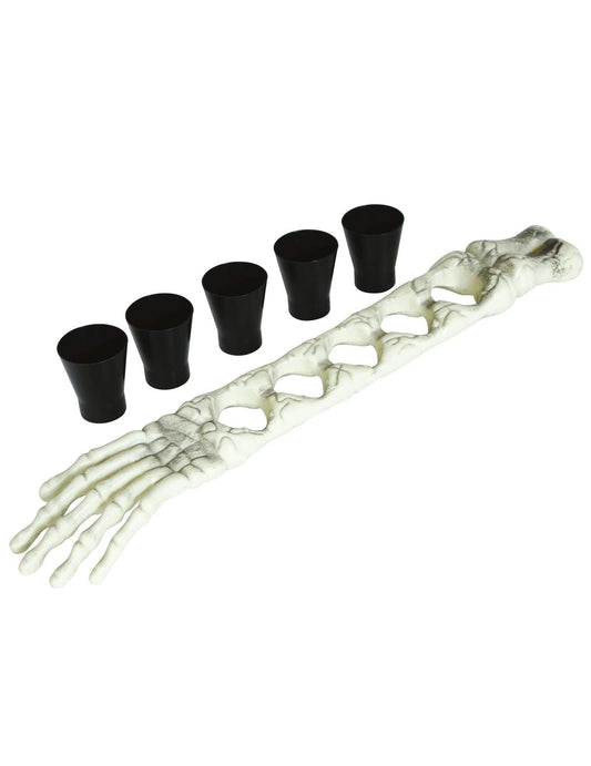 Détail des gobelets et du support du porte shooters squelette