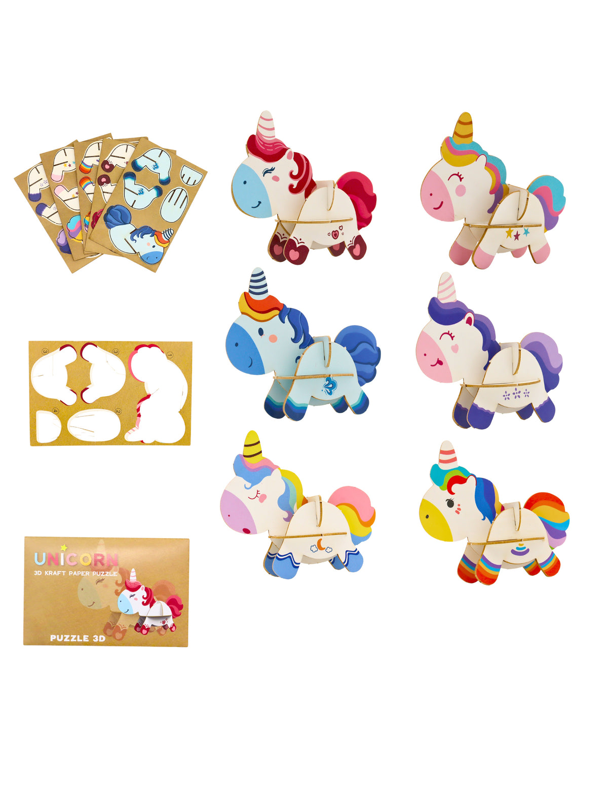 3D unikornis puzzle 12 x 8 cm