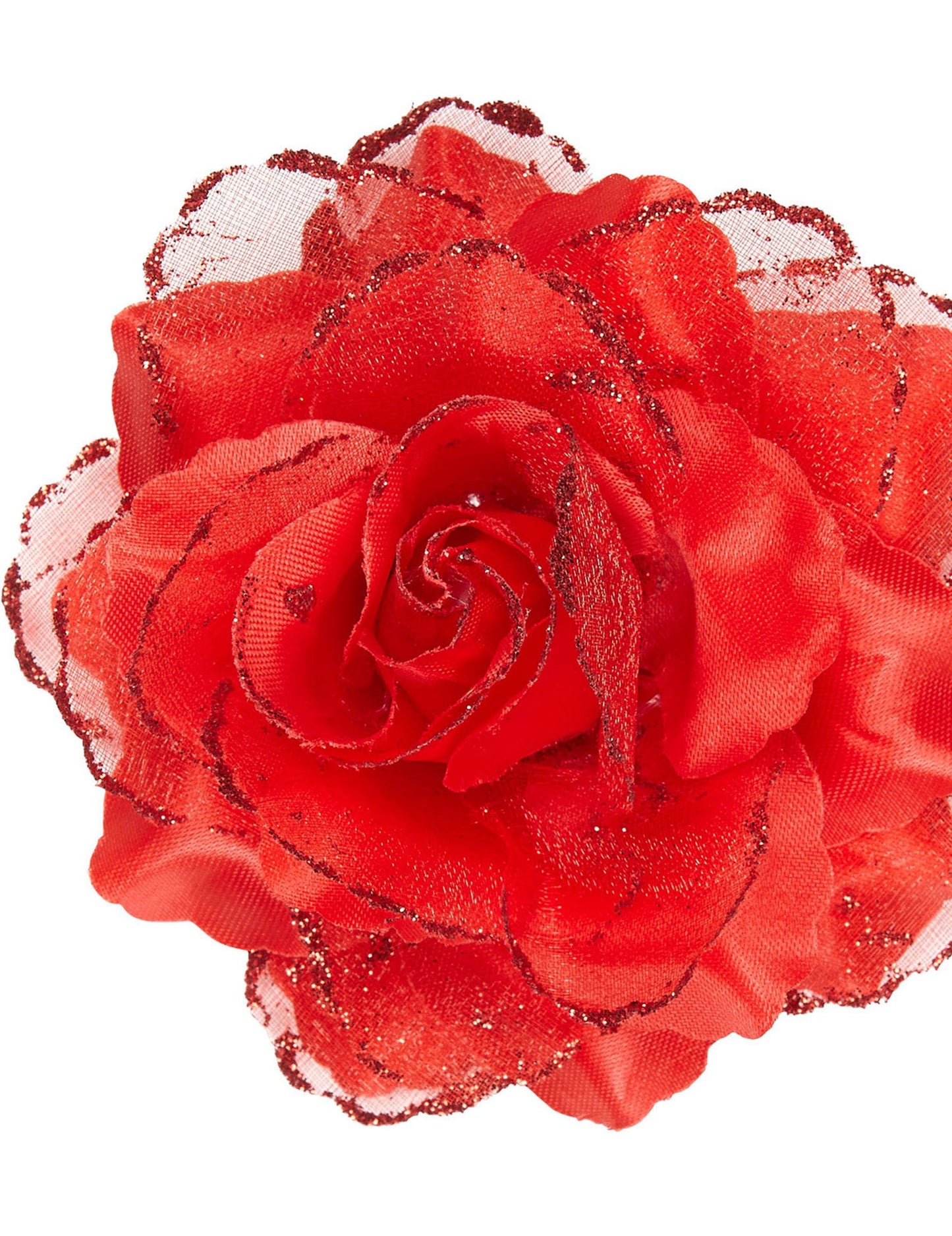 Vörös rózsa a nők hajához