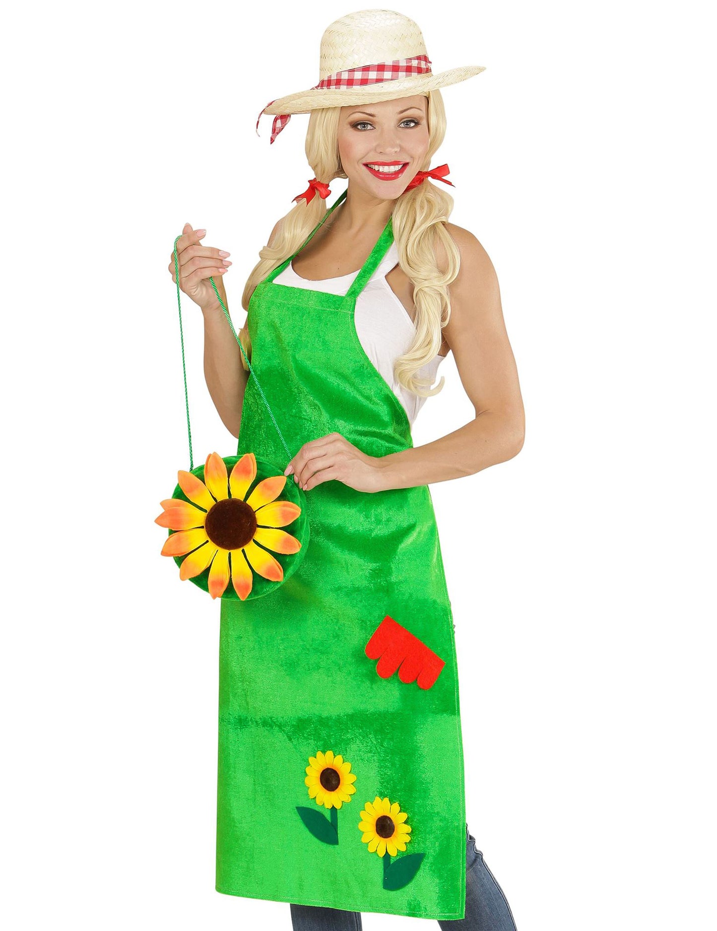 Zöld hippi táska virággal