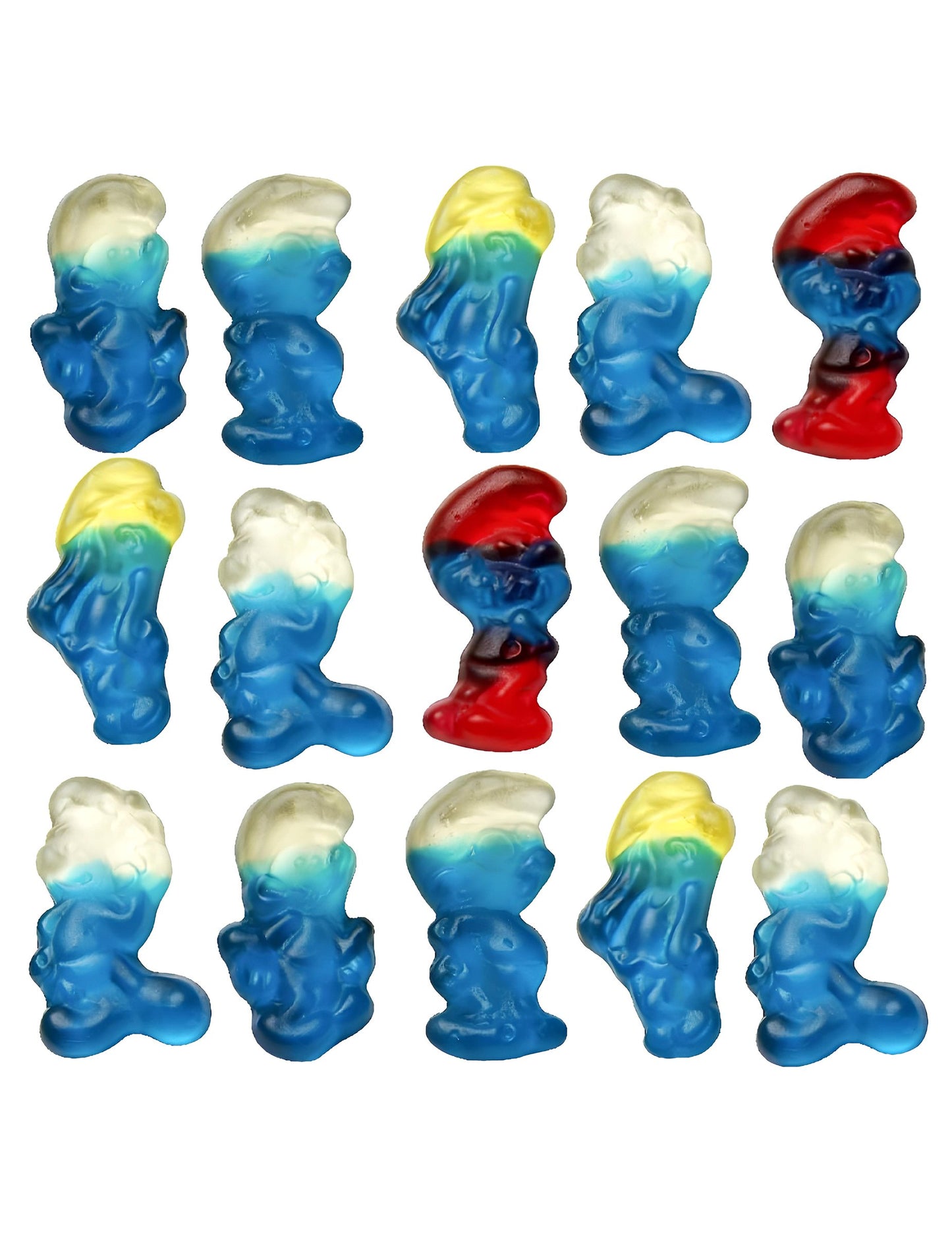 A Schtroumpf Haribo cukorkás zsák különböző figuráinak áttekintése