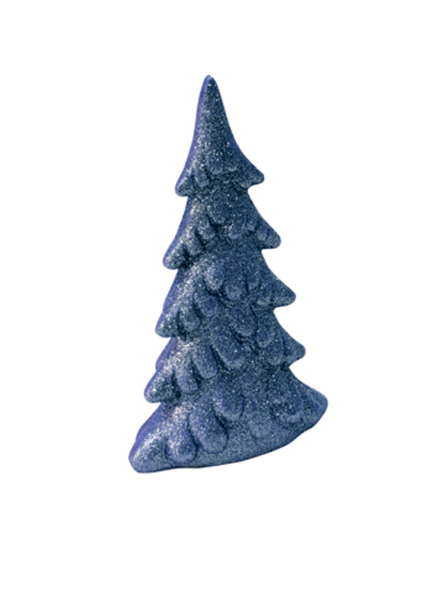 Kis sötétkék csillámos gyantás karácsonyfa 13 cm