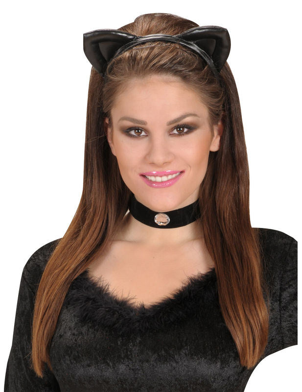 Felnőtt fekete chat fülek fejpánt