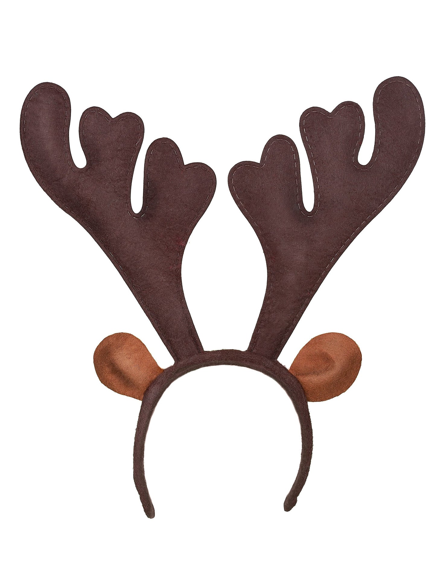 Frontalis nézet a realistikus rénszarvas fejpántról Karácsonyra