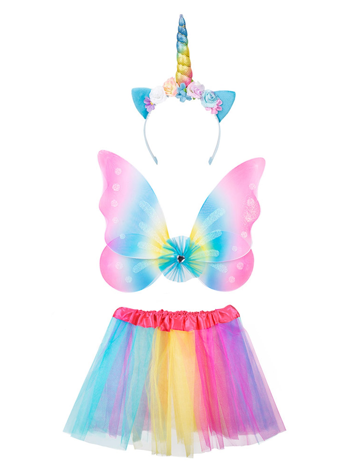 A lányok többszínű egyszarvú tartozékok készlete