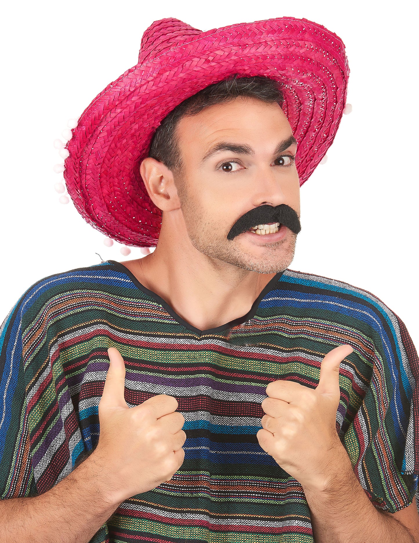 Vörös sombrero felnőtt pompom szegélyével