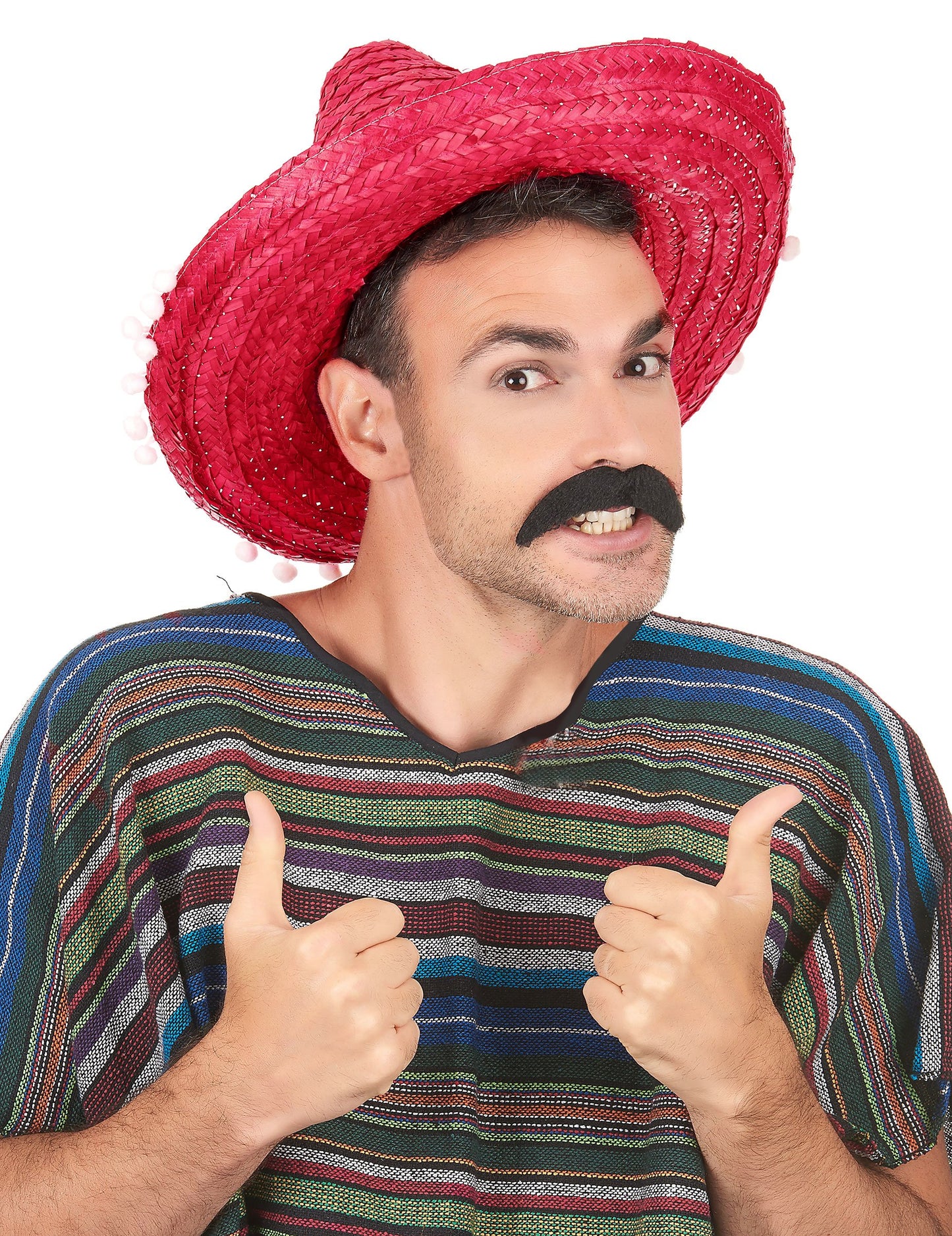 Vörös sombrero felnőtt pompom szegélyével