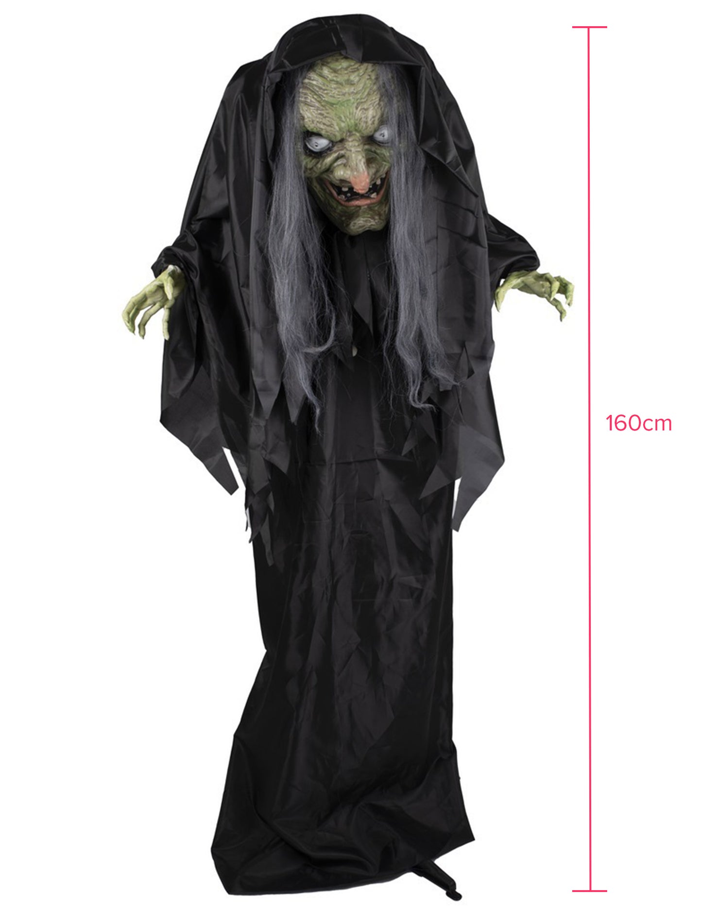 Hunchbacked Witch - Animált, hang, fényes 160 cm
