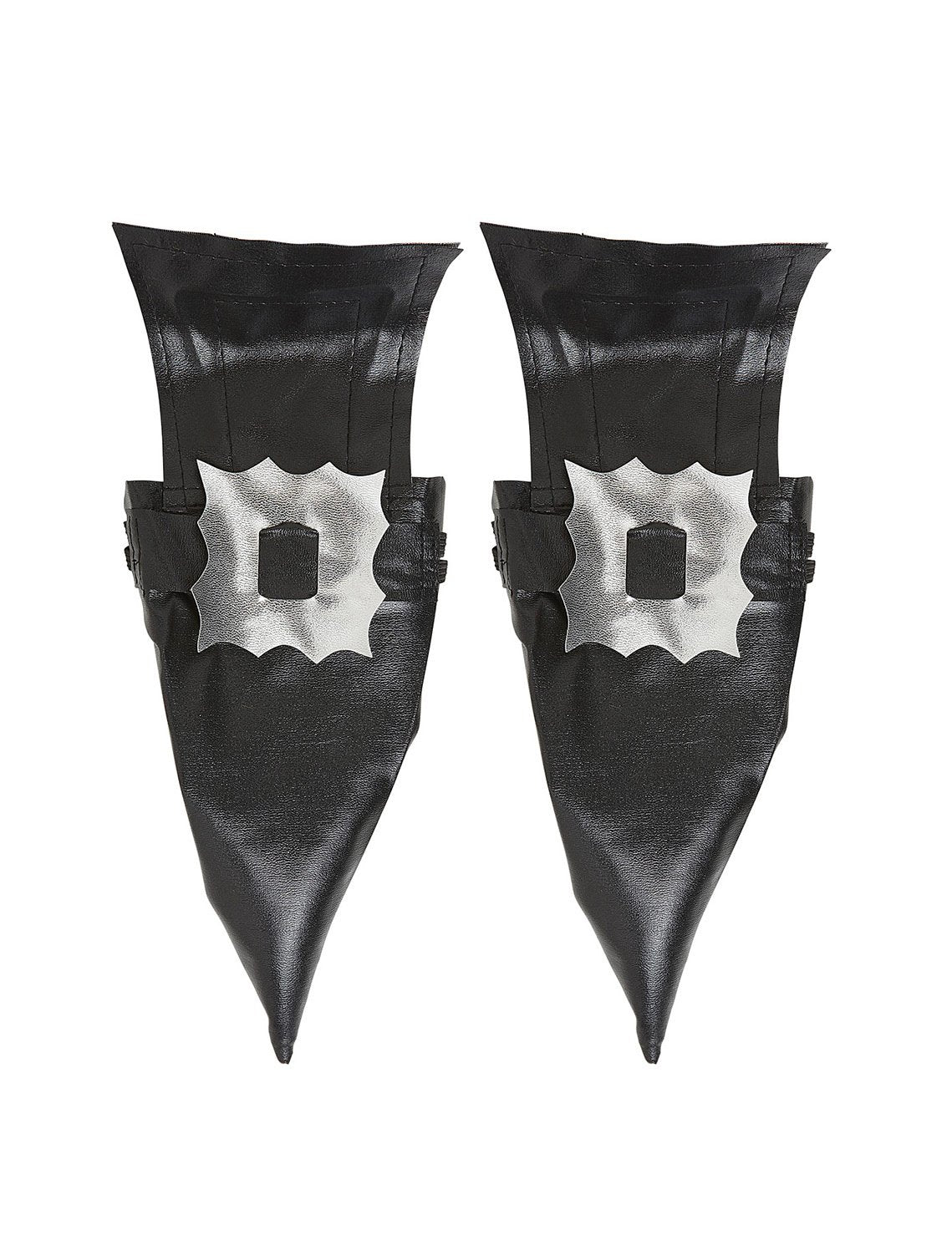 Fekete felnőtt boszorkány cipővédők ezüst csatokkal