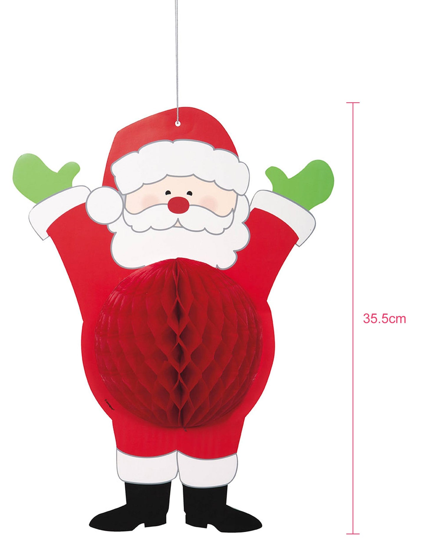 Dimensions de la suspension en papier Père Noël