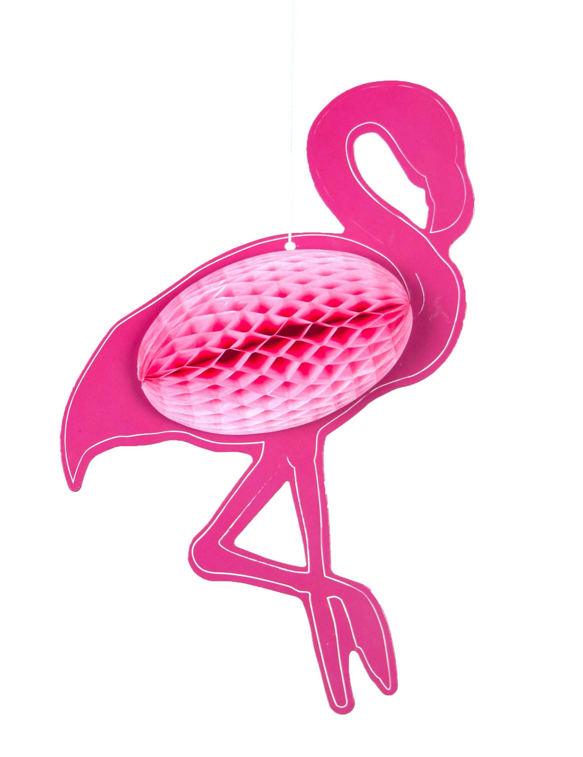 Méhsejtes függődísz flamingó rózsaszín papírban