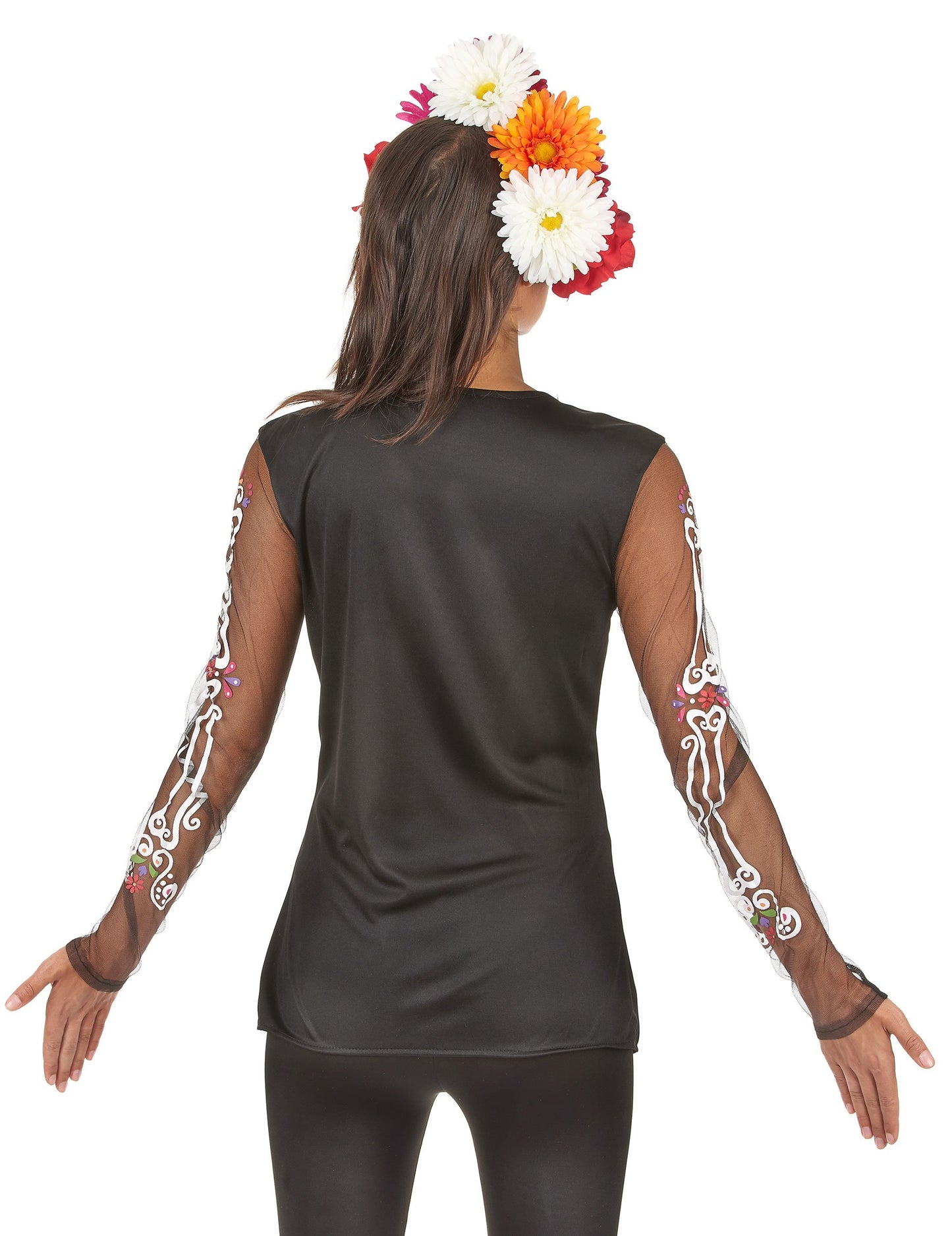 Színes csontváz póló nő dia de los muertos