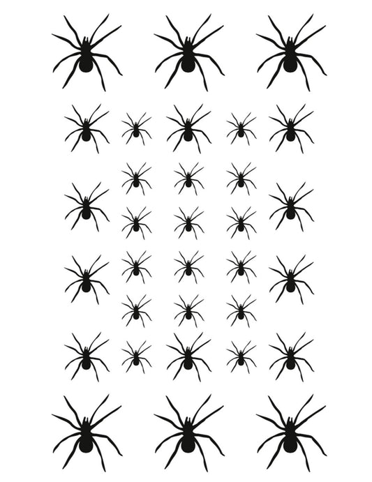 Planche de motifs des tatouages temporaires 32 araignées adulte