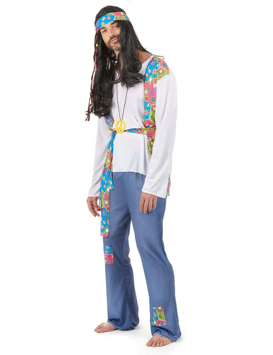 színes hippie pár jelmez felnőtteknek