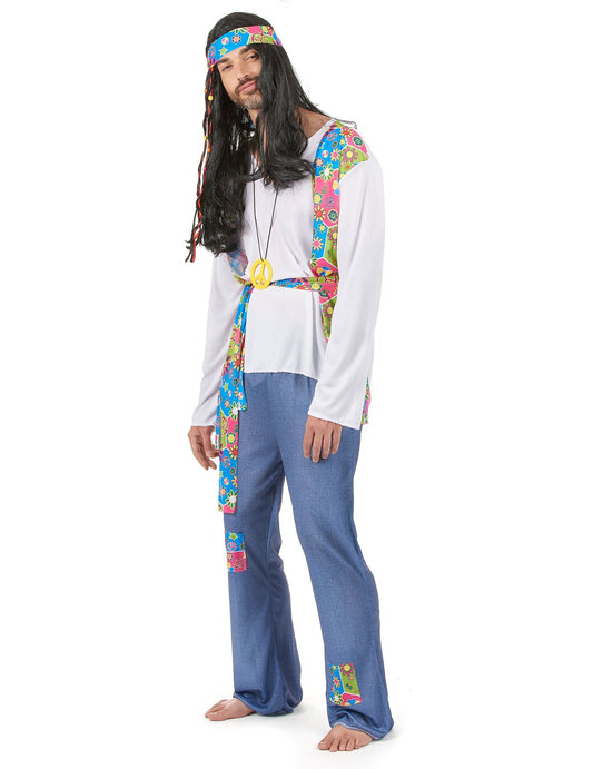 színes hippie pár jelmez felnőtteknek