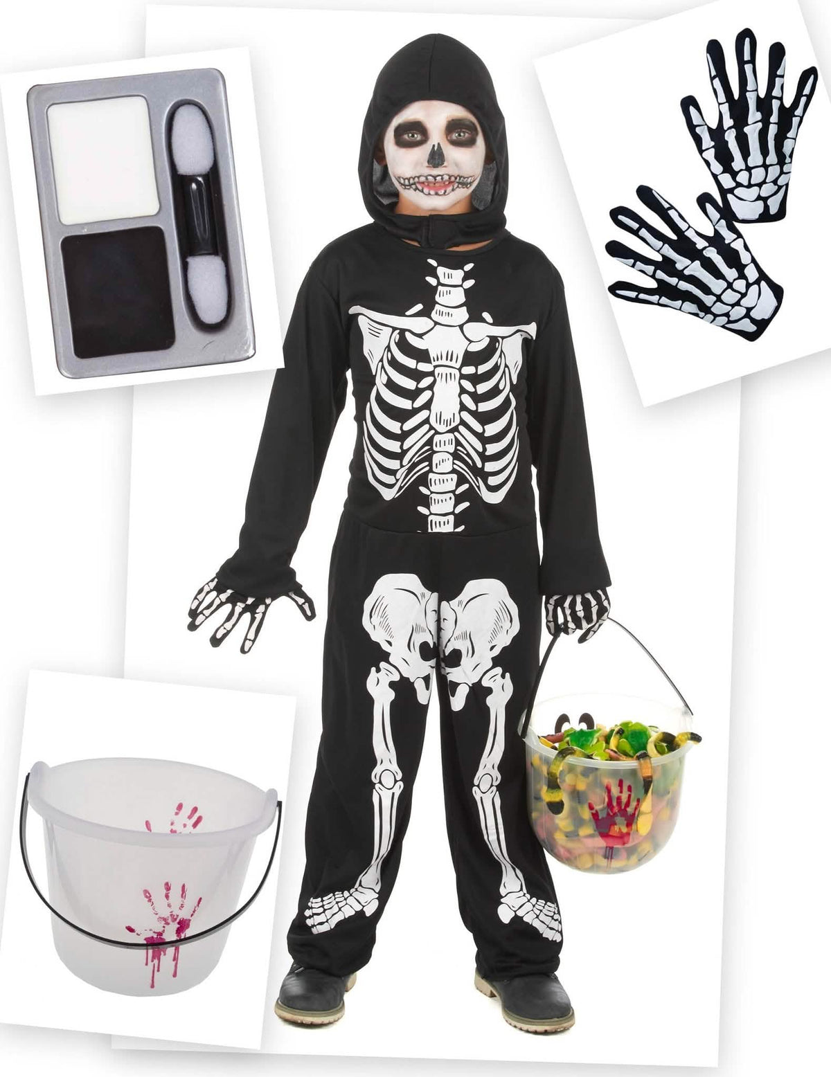 Halloween csontváz jelmez fiúknak