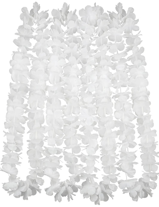 12 Colliers hawaï blanc