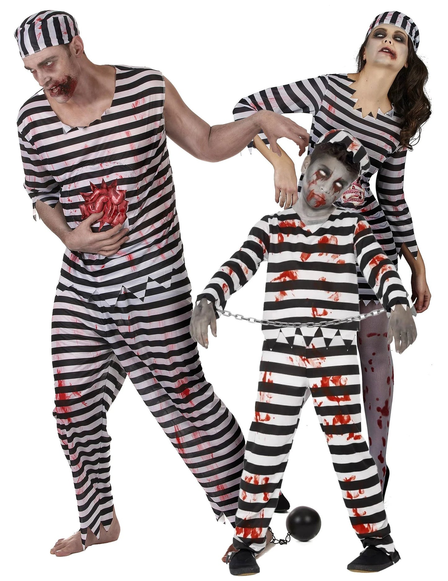 Hátborzongató zombi rabcsalád jelmez Halloweenre