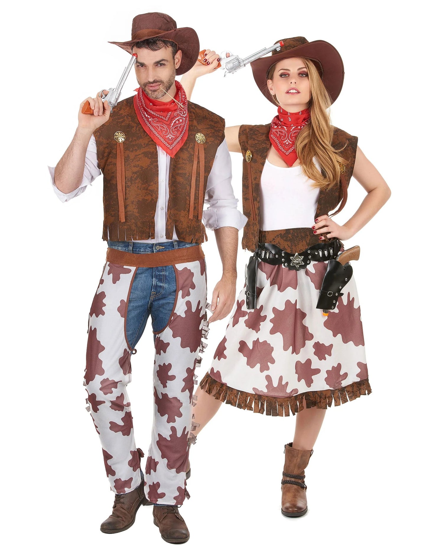 Déguisement de couple cowboy et cowgirl classique adultes