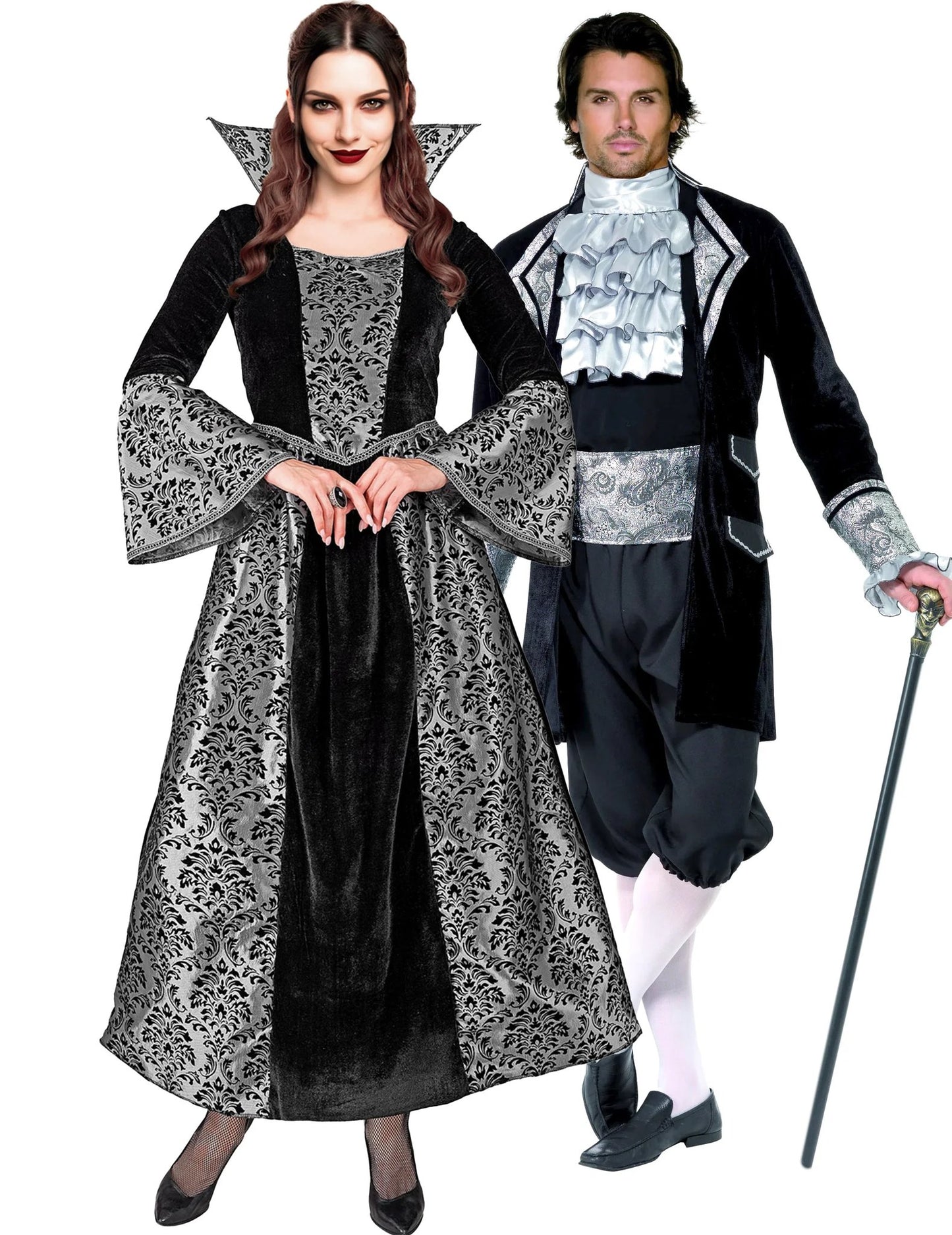 Déguisement de couple vampire baroque adulte