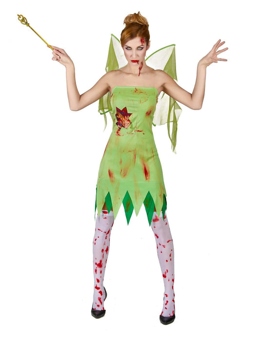 Véres zöld tündér női jelmez Halloweenre