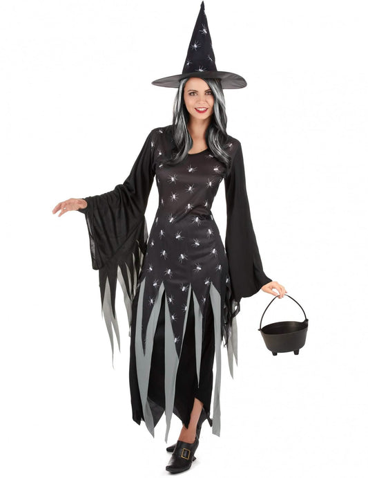 Boszorkány női jelmezcsomag üsttel és parókával Halloweenre