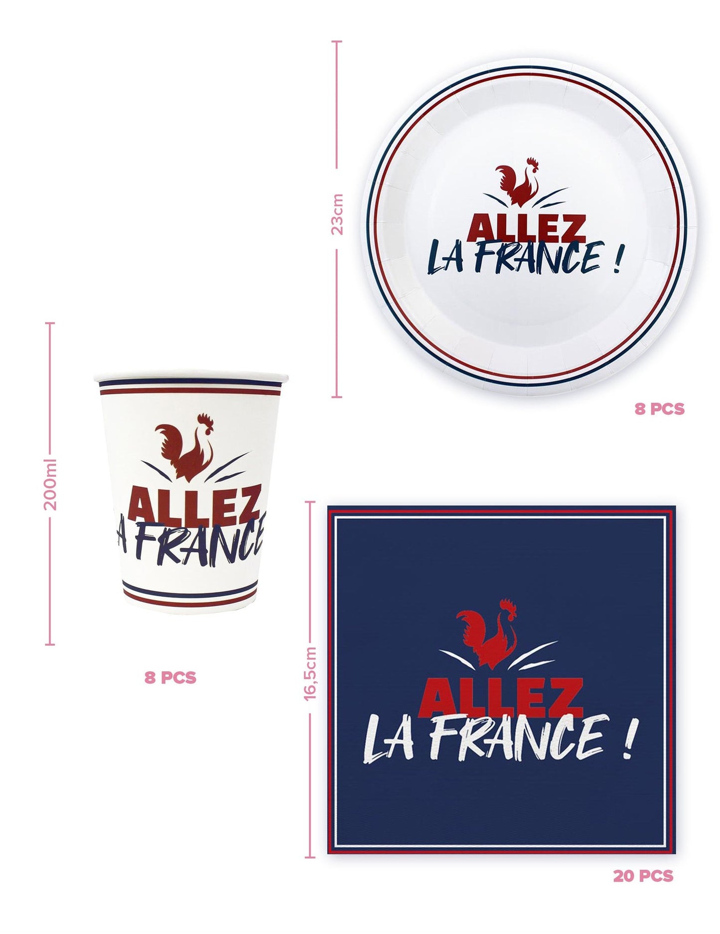 Kit vaisselle jetable Allez la France
