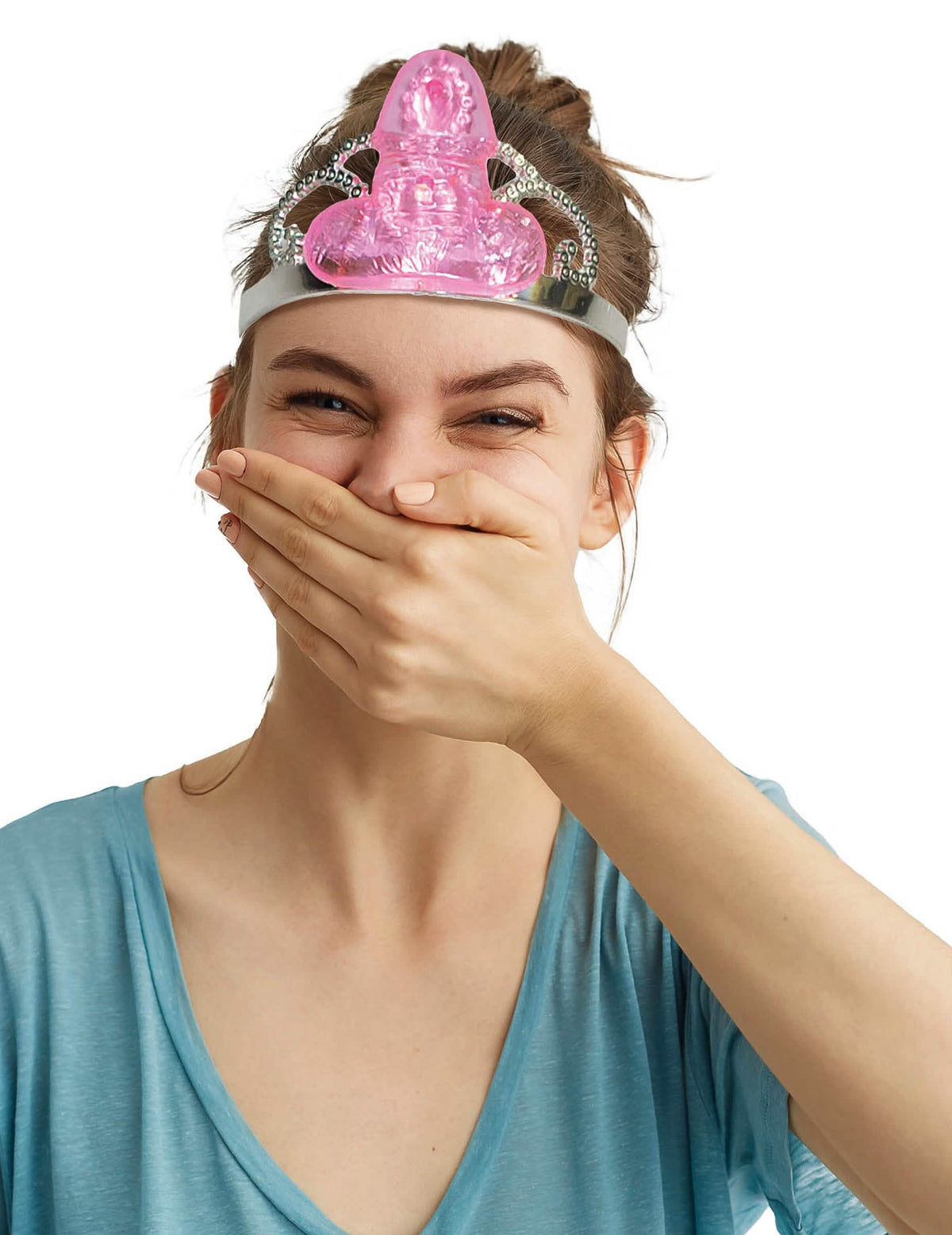Humoros zizi tiara felnőtt rózsaszín és ezüstös