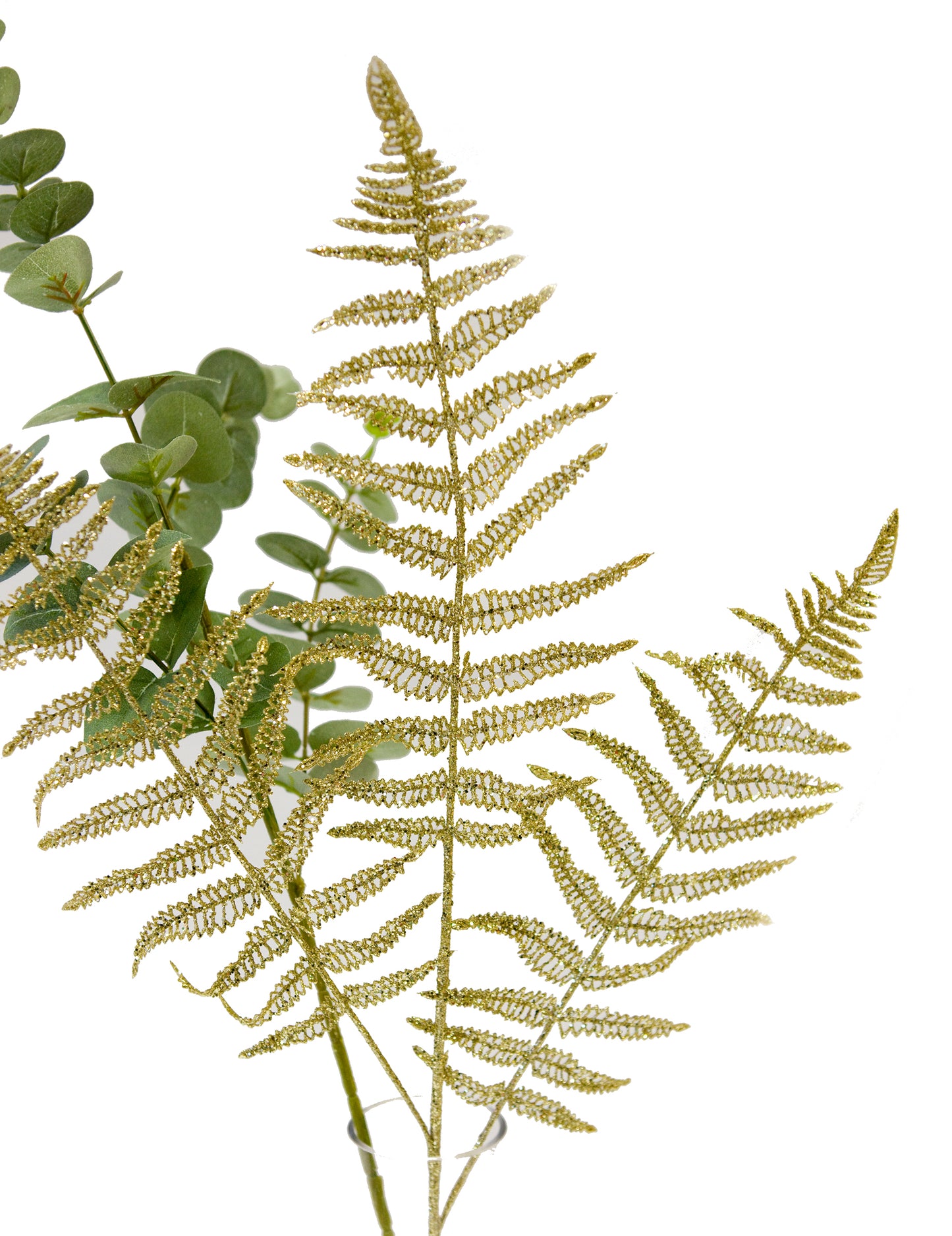 Csillogó arany páfrányszár 77 cm karácsonyra