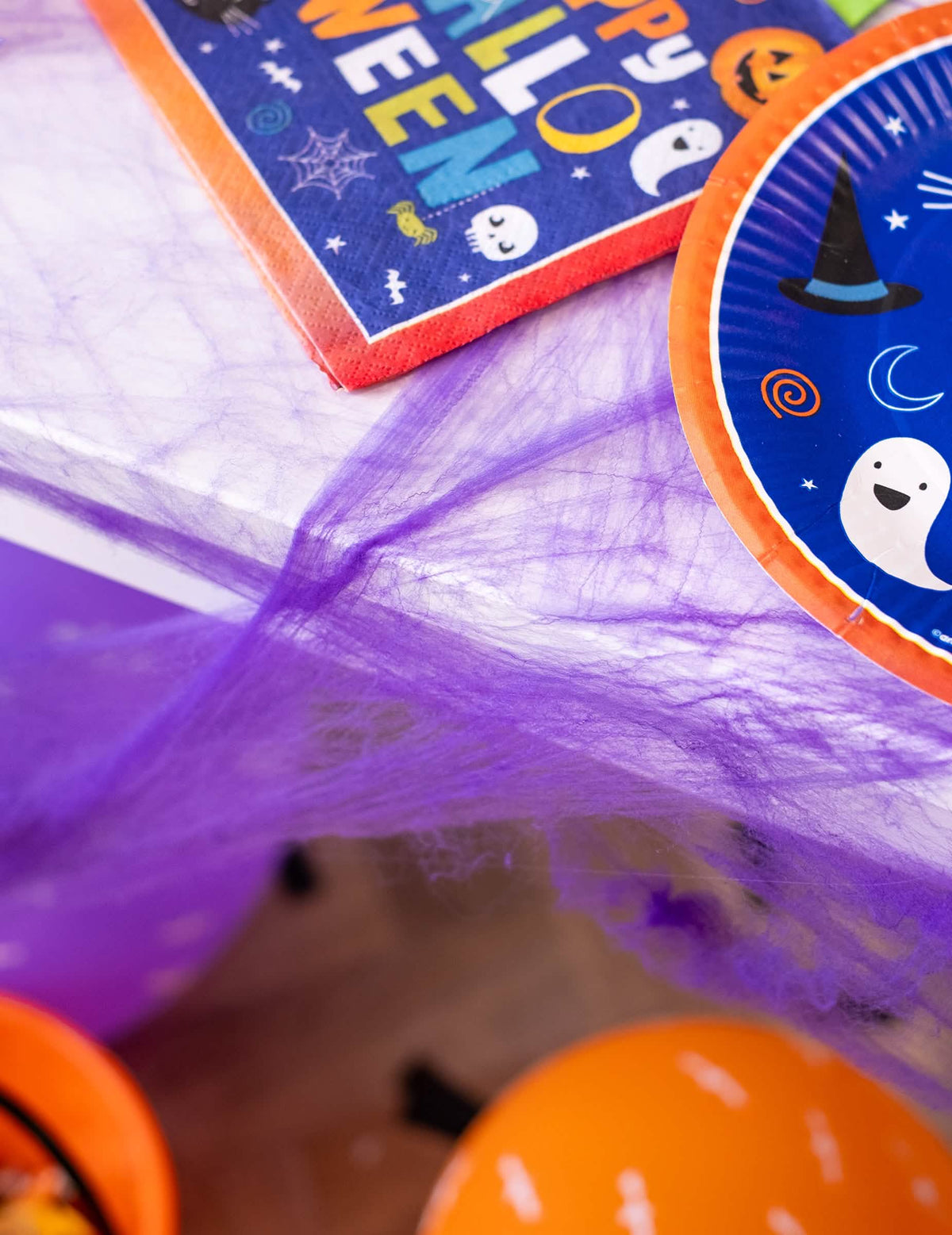 halloween-i pókháló dekoráció kinyújtott textúrájának részlete