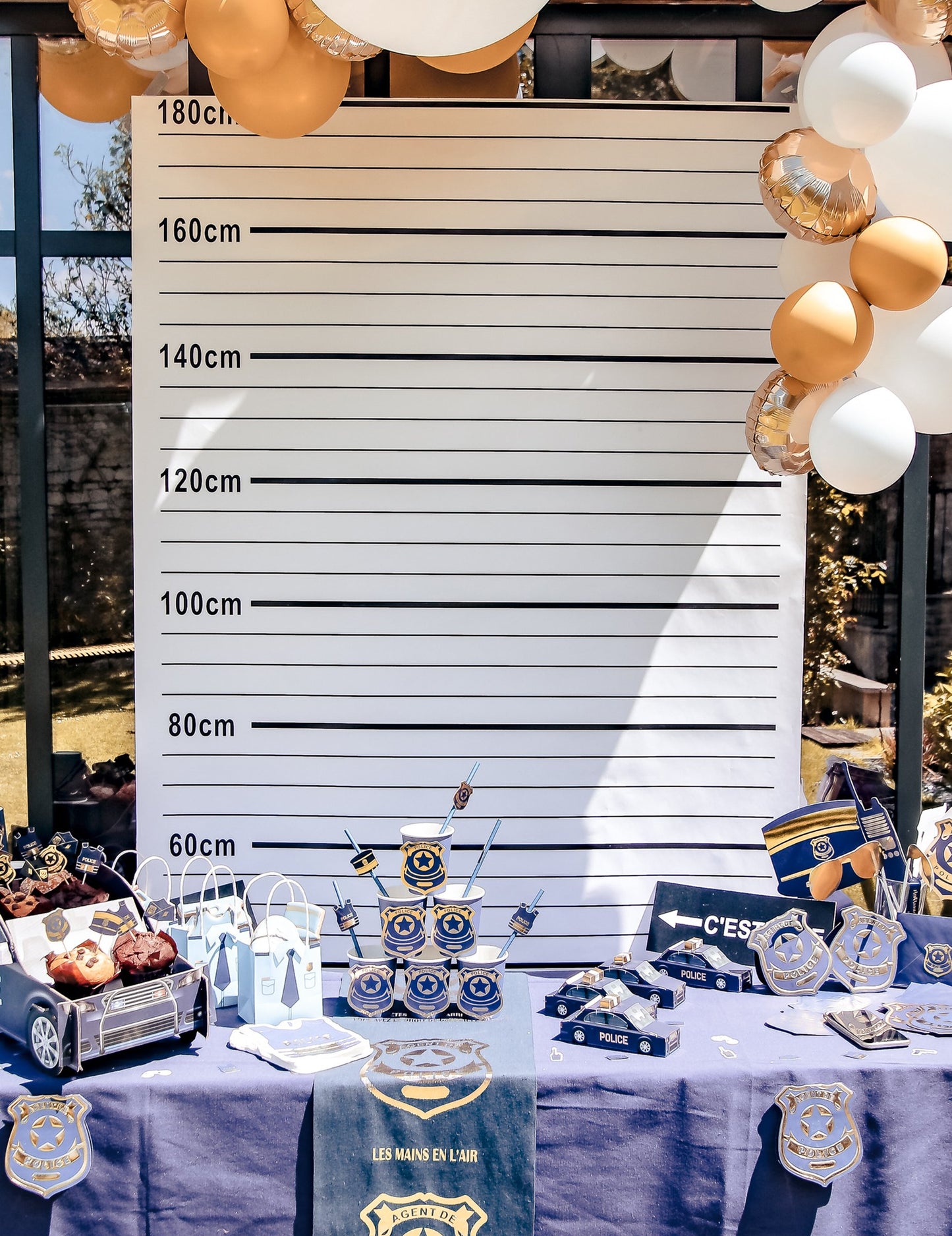 Letartóztatni a rendõrségi vászon 180 x 110 cm -t