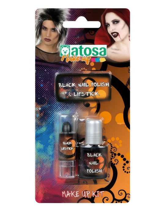 Lakk és rúzs fekete felnőtt halloween