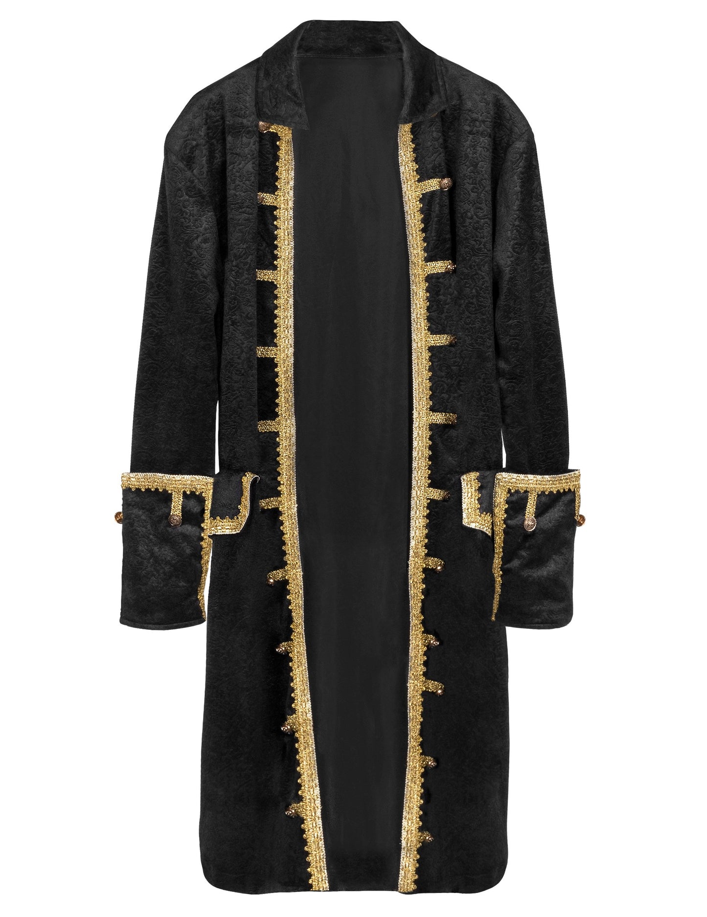 Fekete és arany kalóz kapitány kabátja