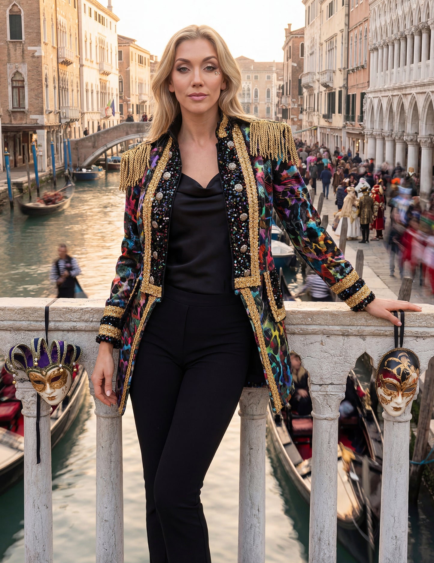 Luxus női karneváli kabát neon színekben