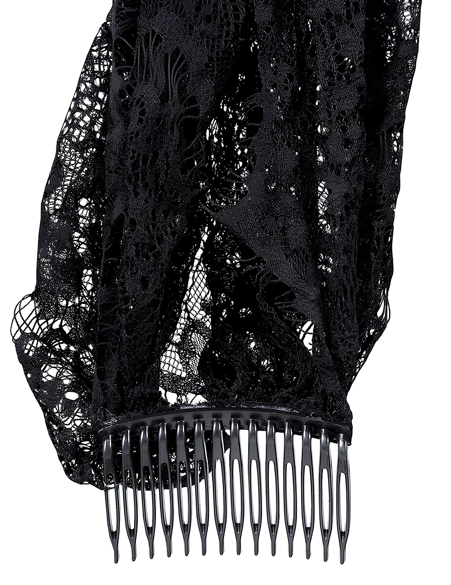 Détail du peigne de fixation du voile mantille pour adulte