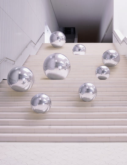 Felfújható ezüst tükörgömb 60 cm 