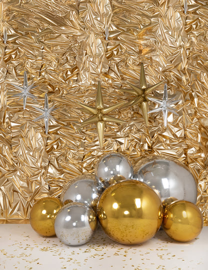 90 cm-es ezüst felfújható tükörgömb cm 