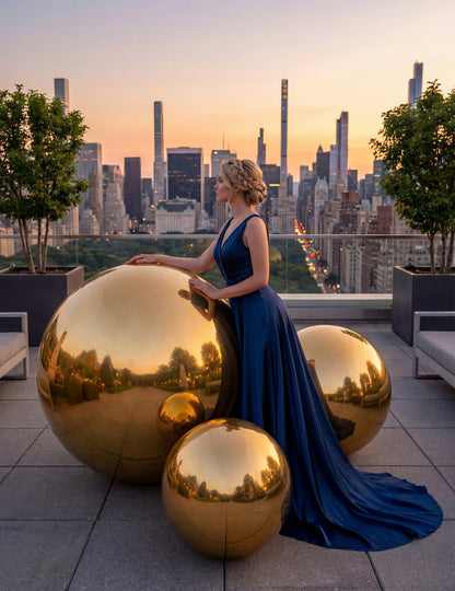 Felfújható arany tükörgömb 120 cm 