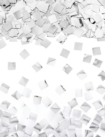 20,5 cm-es ezüst színű, fényes papír pezsgő konfettiágyú cm 