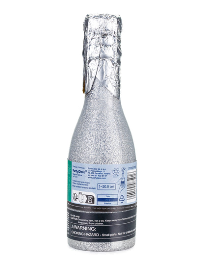 20,5 cm-es ezüst színű, fényes papír pezsgő konfettiágyú cm 