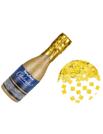 20,5 cm-es arany színű, metál papírból készült pezsgős konfettiágyú cm 